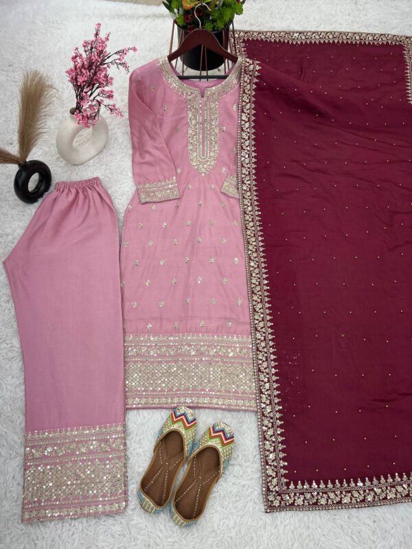 Top-Bottom And Dupatta Set Fully Stitched Ready To Wear - Image 7
