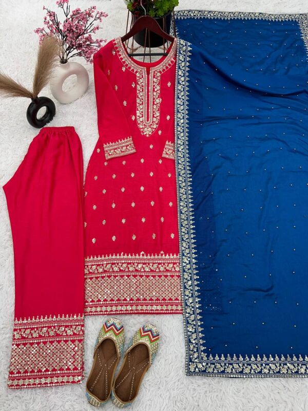 Top-Bottom And Dupatta Set Fully Stitched Ready To Wear - Image 6