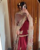 SUIT WITH FULL FLAIR WORK GHARARA