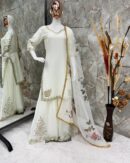 SUIT WITH FULL FLAIR WORK GHARARA