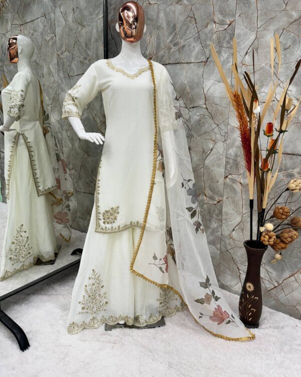 SUIT WITH FULL FLAIR WORK GHARARA - Image 9
