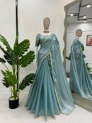 Designer Saree on Zimmy Chu Febric with Fancy  Blouse