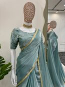 Designer Saree on Zimmy Chu Febric with Fancy  Blouse