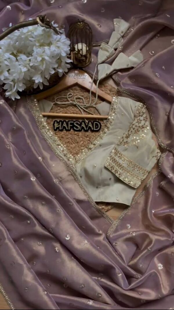 Designer Saree on Havy Twill Net Febric with Fancy Blouse - Image 4