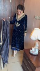 Trending Winter Velvet Outfit Pant Suit