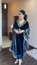 Trending Winter Velvet Outfit Pant Suit