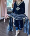 Trending Winter Velvet Outfit Pant Suit