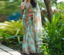 Designer Saree on Tibby Silk Febric with Fancy Blouse