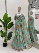Designer Saree on Tibby Silk Febric with Fancy Blouse
