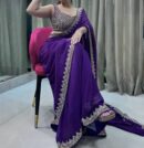 Beautiful  Saree on Georgette Febric with Heavy Work blouse