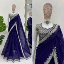 Beautiful  Saree on Georgette Febric with Heavy Work blouse
