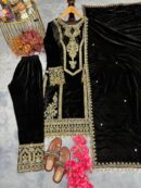 Pure Viscose Velvet Top Plazzo & Dupatta Set