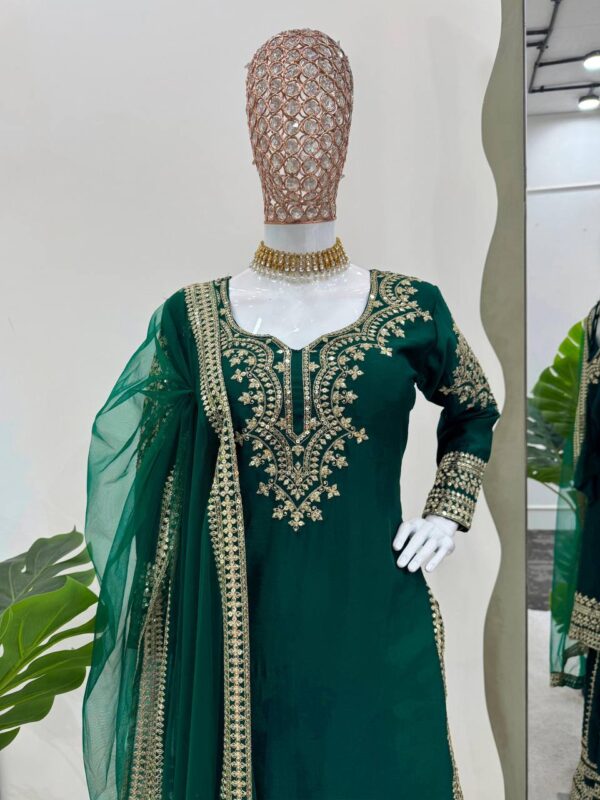 Trending Party Wear Gharara Top With Fancy Dupatta - Image 5