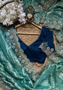 Beautiful Designer Saree on Crunchy Silk Febric With Blouse