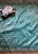 Beautiful Designer Saree on Crunchy Silk Febric With Blouse