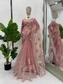 Designer Saree on Soft Net Febric with Thred & Sequnce work and blouse