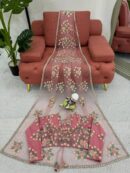 Designer Saree on Soft Net Febric with Thred & Sequnce work and blouse
