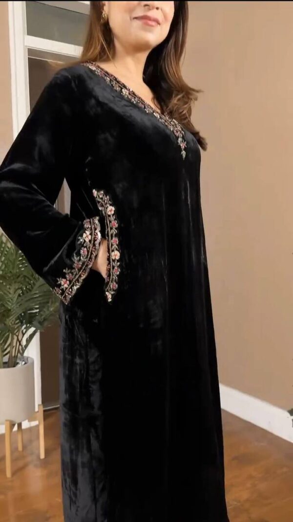 Viscose Velvet Suit With Bottom Ready To Wear Outfit - Image 3