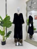 Viscose Velvet Suit With Bottom Ready To Wear Outfit