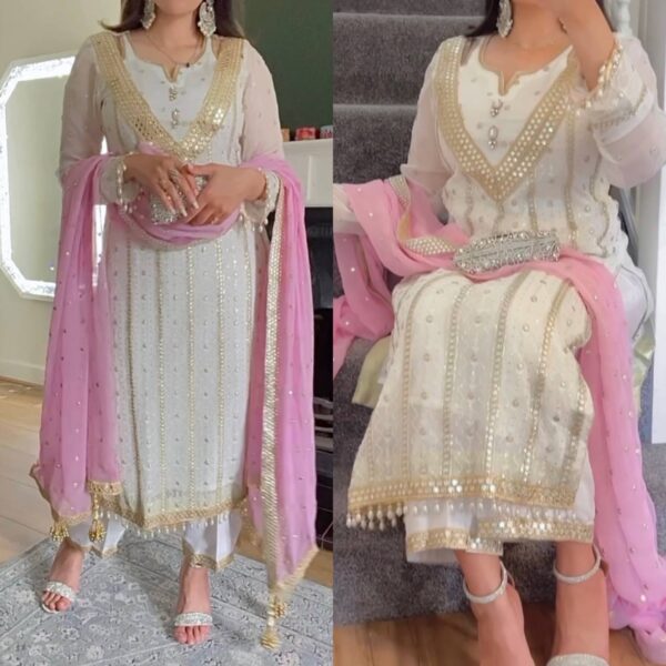 Party Wear Long Pakistani  Suit In Fancy Style - Image 3