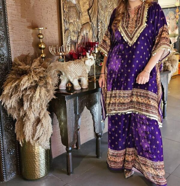 FANCY KAFTAN WITH BOTTOM READY TO WEAR