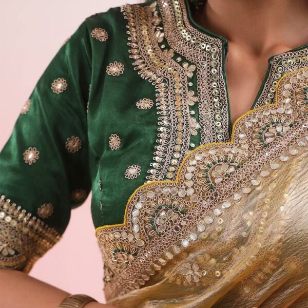 Saree  and blouse  with Coding & Sequnce work. - Image 4