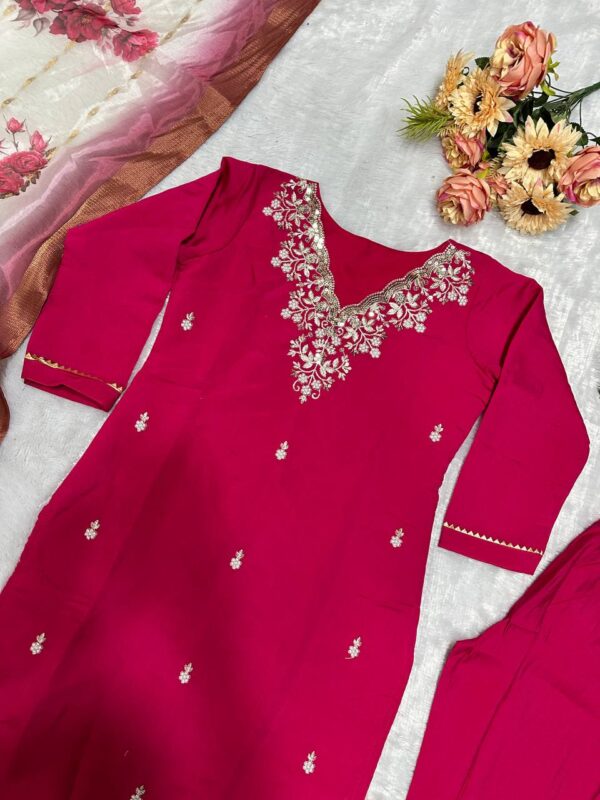 TOP AND PANT WITH FANCY DUPPATA AND EMBROIDERY WORK - Image 4