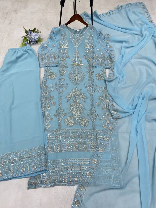 TOP  AND PLAZO WITH DUPATTA - Image 6