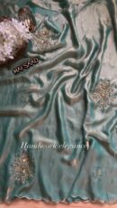 Designer Saree on Fandy silk Febric with Hand work Blouse