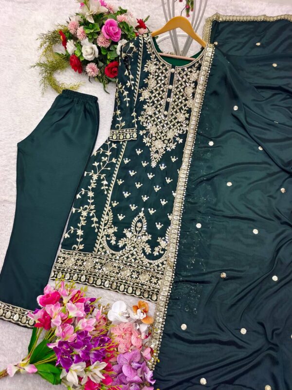 Top-Plazzo and Dupatta Set Fully Stitched Ready To Wear - Image 3