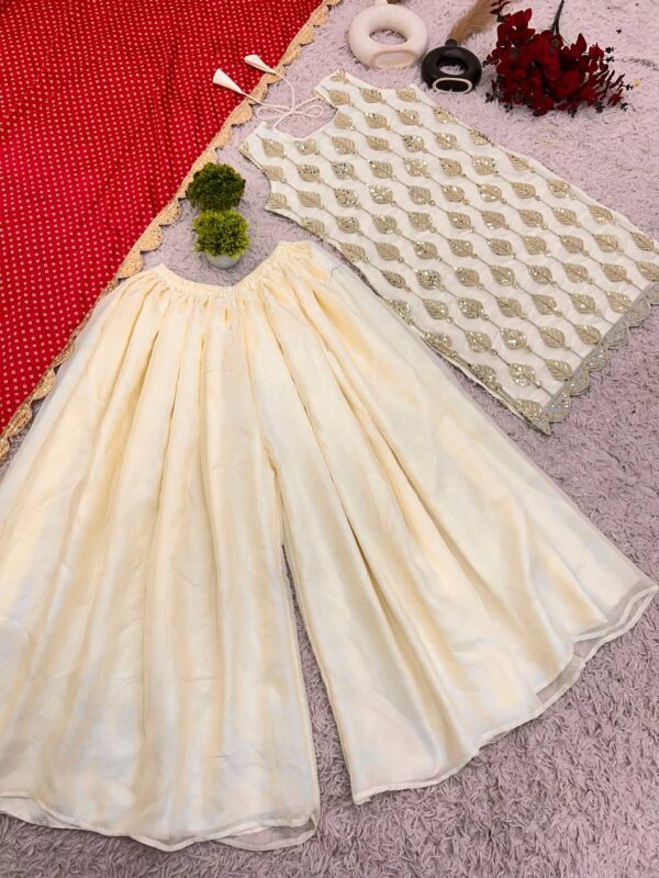 Top Gharara With Dupatta Ready To Wear Fully Stitched - Image 4