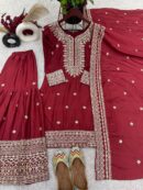 Top-Plazo And Dupatta Set With Fully Stitched