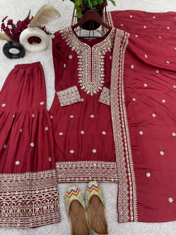 Top-Plazo And Dupatta Set With Fully Stitched - Image 5