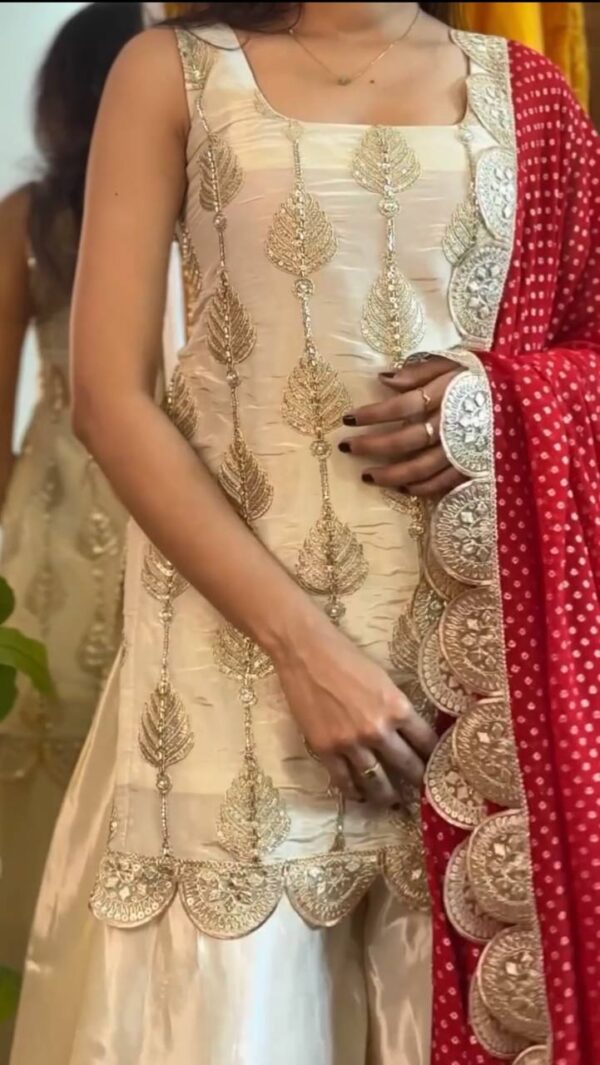 Top Gharara With Dupatta Ready To Wear Fully Stitched - Image 2