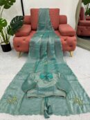 Designer Saree on Fandy silk Febric with Hand work Blouse
