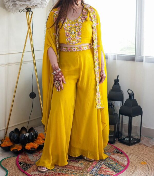 Embroidery cording blouse work and Party Wear Shrug lahenga