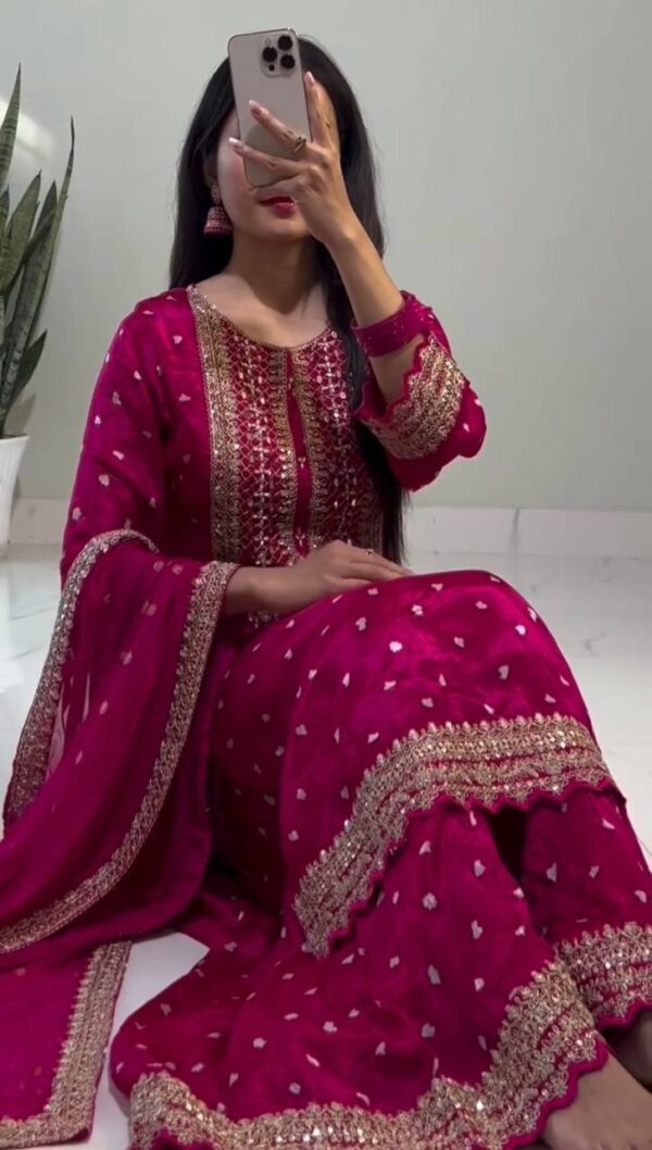 Fancy Top-Dupatta and Fully Stitched Sharara - Image 3