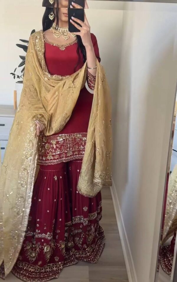 WEDDING SPECIAL GHARARA TOP WITH DUPATTA