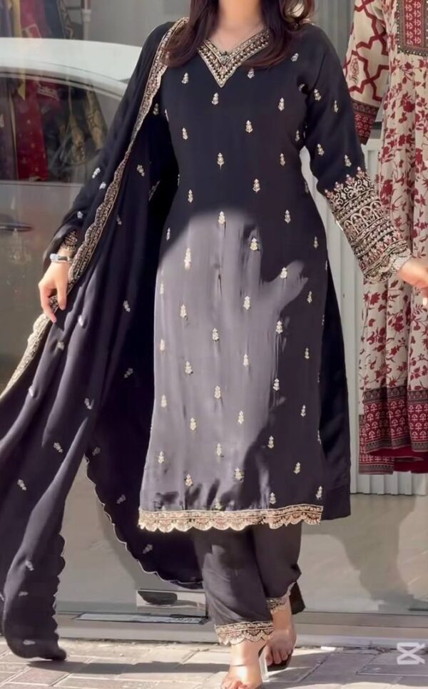 Top-Plazo And Dupatta Set With Fully Stitched Ready To Wear