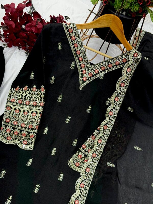 Top-Plazo And Dupatta Set With Fully Stitched Ready To Wear - Image 4
