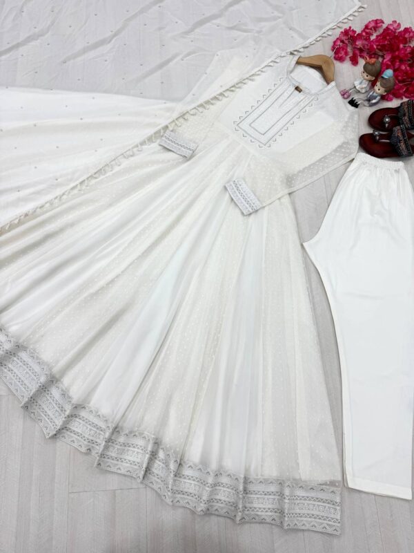 Fancy Anarkali Gown,Dupatta & Bottom Set - Image 4