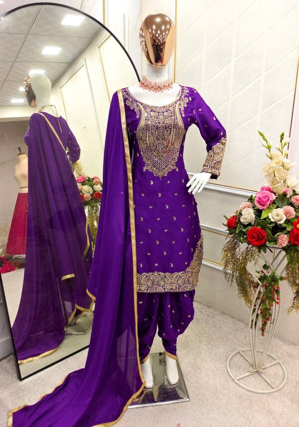 Top-Dhoti and Dupatta Set Fully Stitched Ready To Wear - Image 3