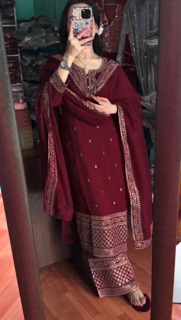 Top-Bottom And Dupatta Set Fully Stitched Ready To Wear - Image 2