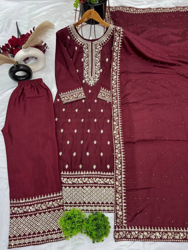 Top-Bottom And Dupatta Set Fully Stitched Ready To Wear - Image 3
