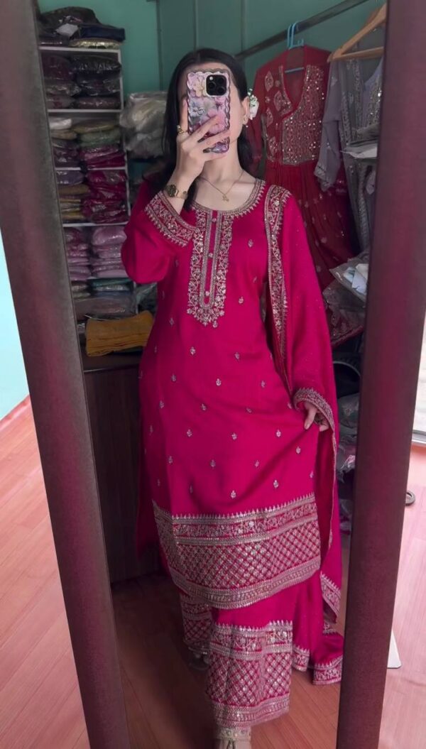 Top-Bottom And Dupatta Set Fully Stitched Ready To Wear - Image 4