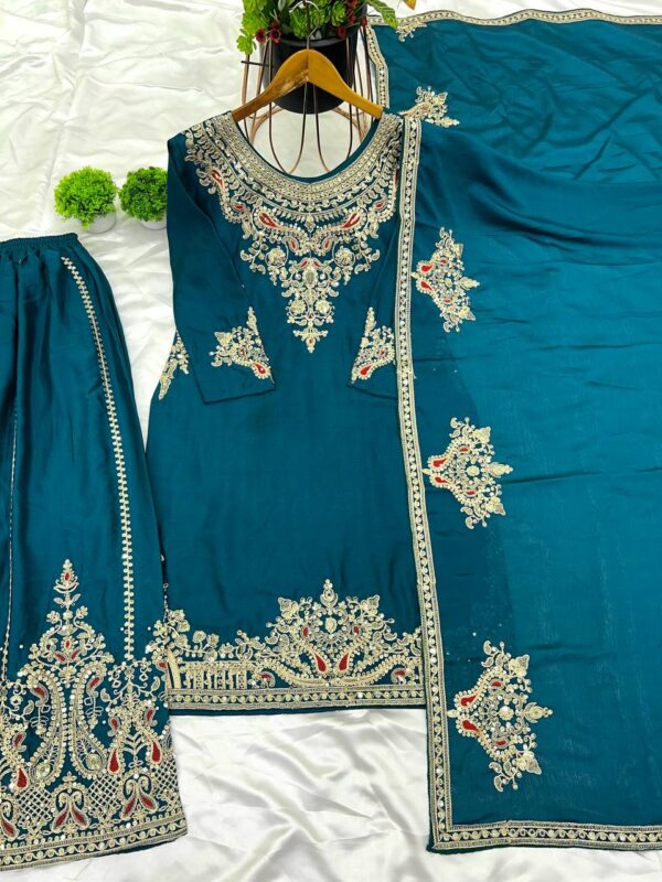 Top-Bottom And Dupatta Set Fully Stitched Ready To Wear - Image 3