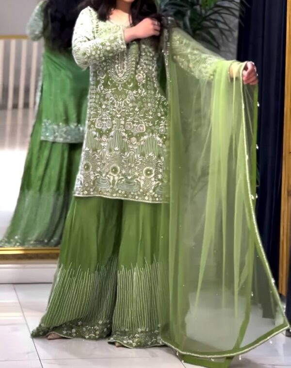Top-Plazzo and Dupatta With Heavy Embroidery Work