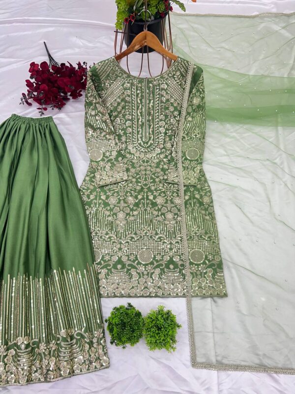 Top-Plazzo and Dupatta With Heavy Embroidery Work - Image 3