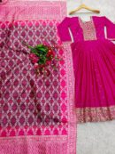 Treditional Gown-Pent Dupatta Set Fully Stitched Ready To Wear