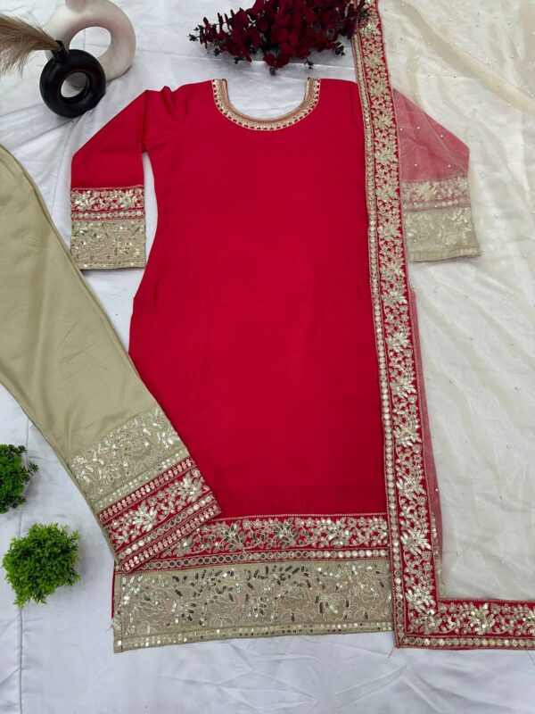Top-Bottom And Dupatta Set Fully Stitched Ready To Wear - Image 2